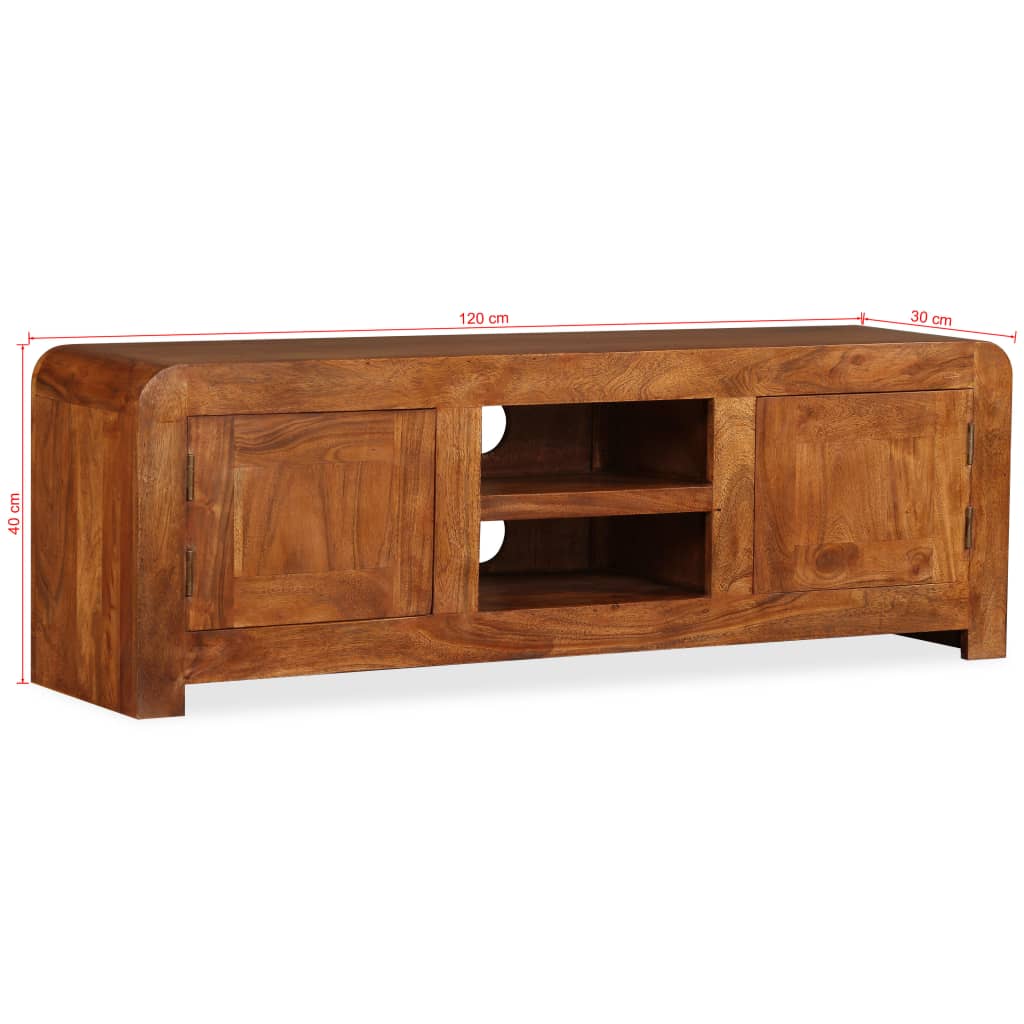 tv-skab 120x30x40 cm massivt træ honningfarvet finish