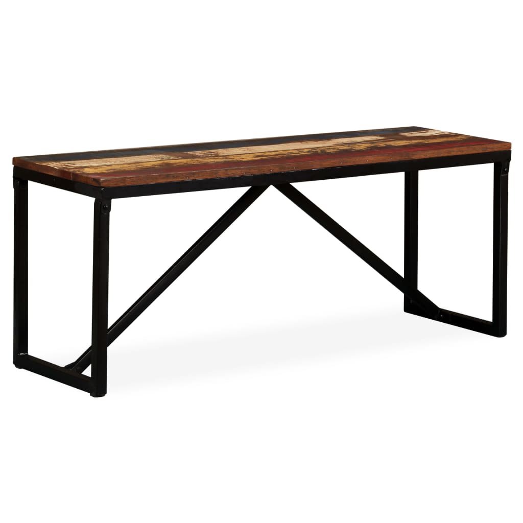 bænk 110x35x45 cm massivt genbrugstræ