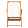 dækstol 56x105x96 cm teak cremefarvet