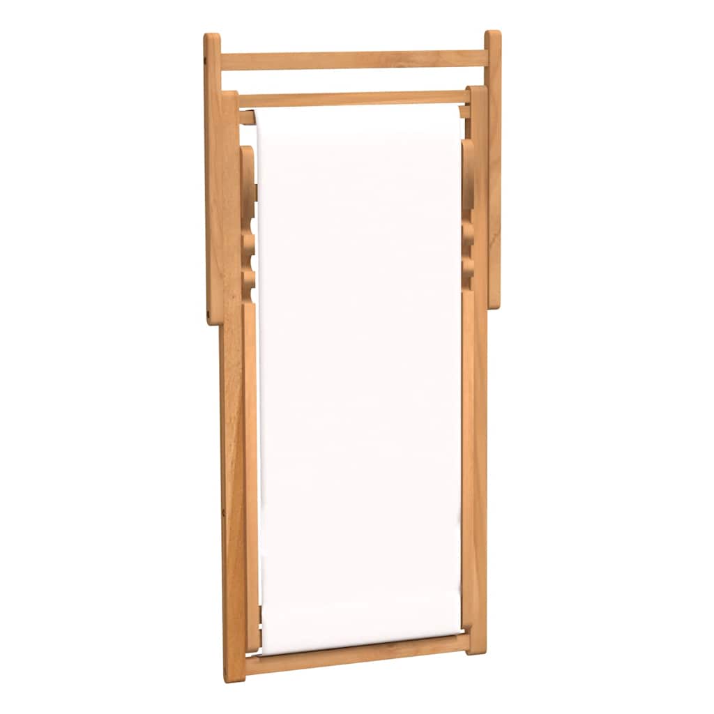 dækstol 56x105x96 cm teak cremefarvet