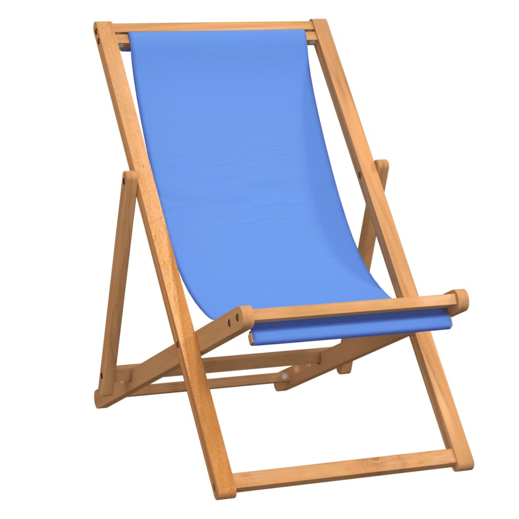 dækstol 56x105x96 cm teak blå