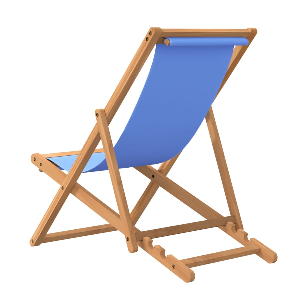 dækstol 56x105x96 cm teak blå
