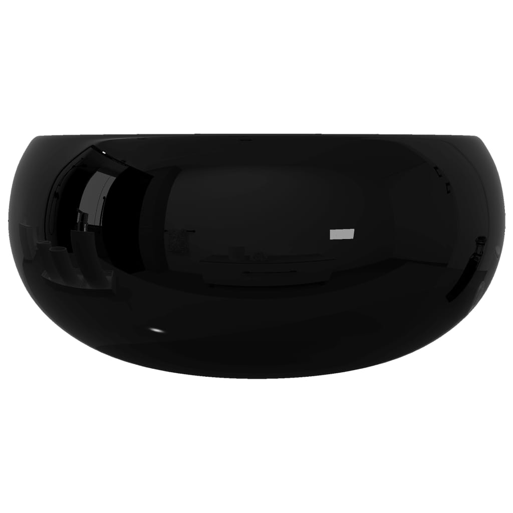 håndvask keramisk rund sort 40 x 15 cm