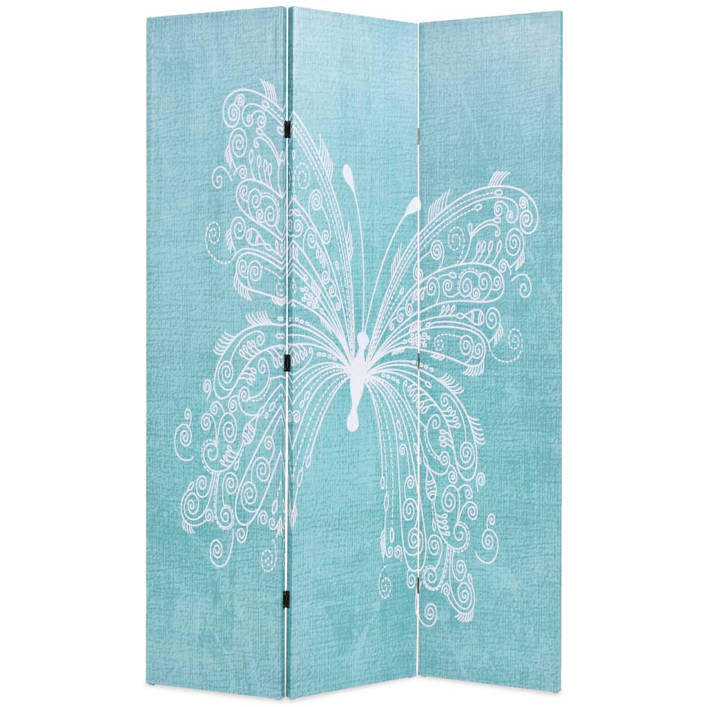 foldbar rumdeler 120 x 170 cm sommerfugl blå