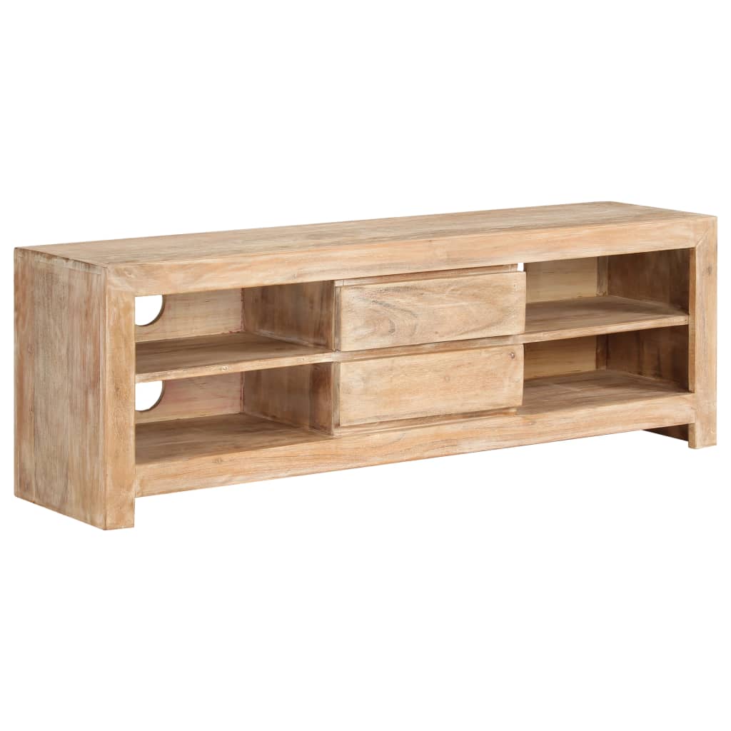 tv-skab massivt akacietræ 120 x 30 x 40 cm lysebrun