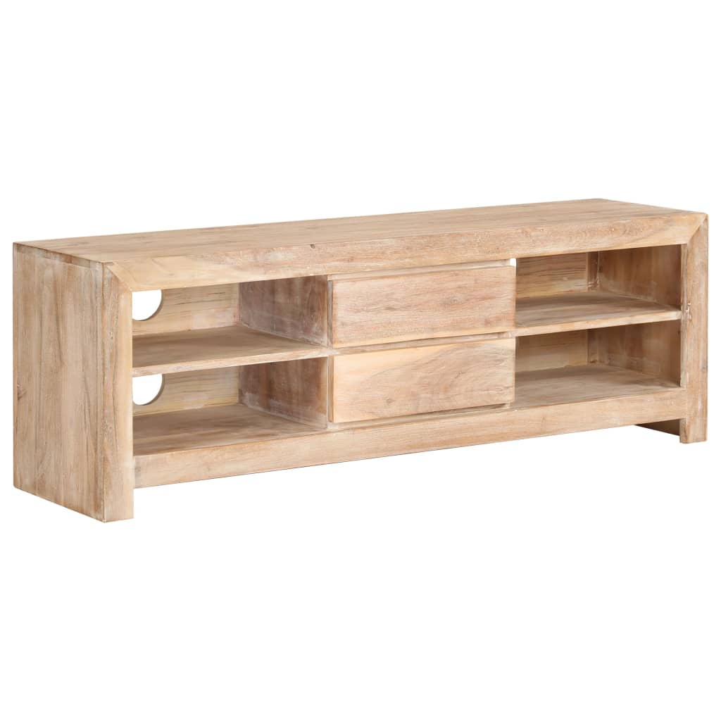 tv-skab massivt akacietræ 120 x 30 x 40 cm lysebrun