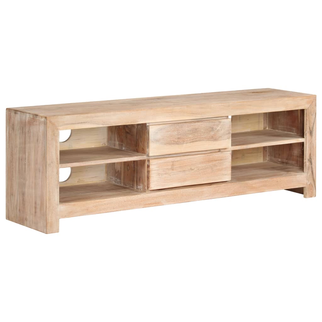 tv-skab massivt akacietræ 120 x 30 x 40 cm lysebrun
