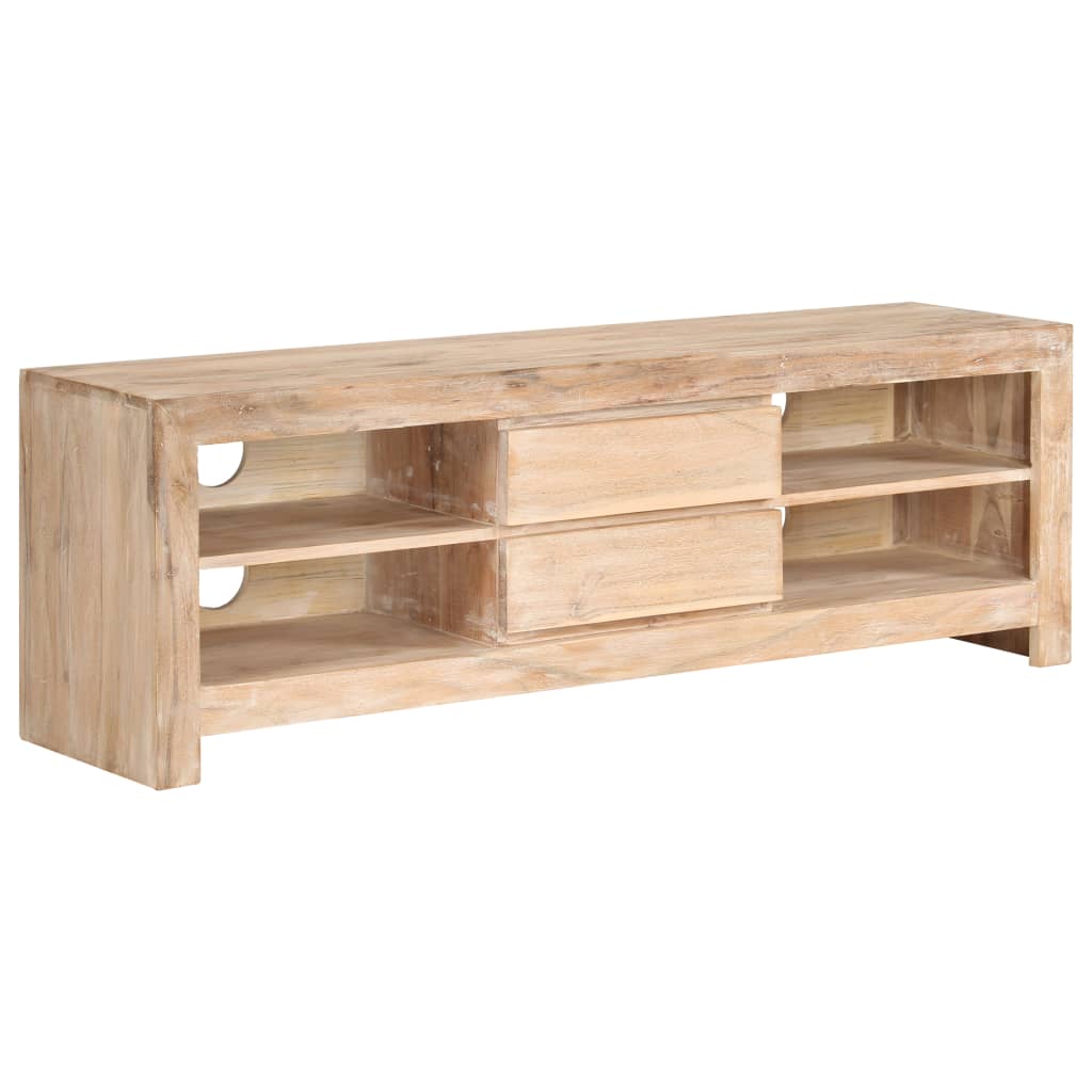 tv-skab massivt akacietræ 120 x 30 x 40 cm lysebrun