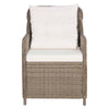 havestole med hynder 2 stk. polyrattan brun
