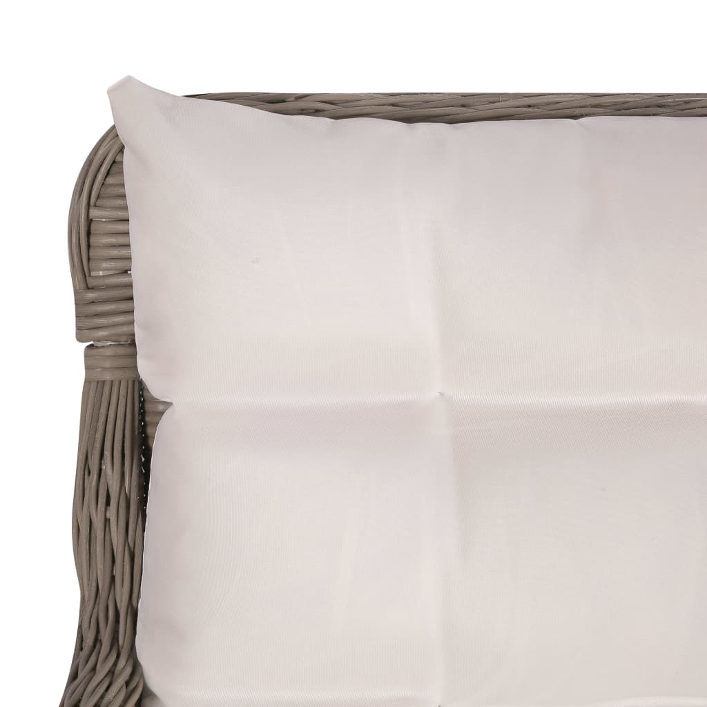 havestole med hynder 2 stk. polyrattan brun