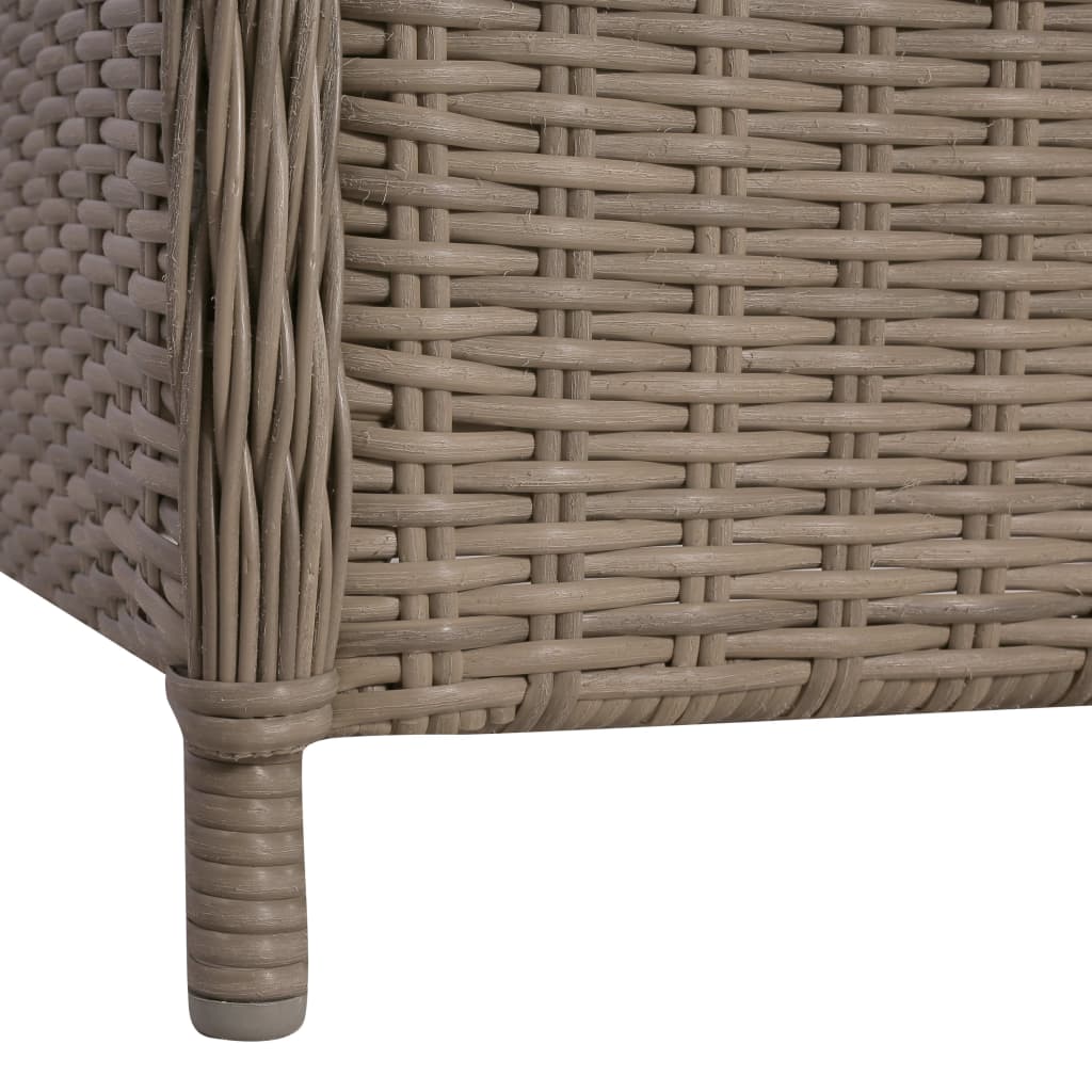 havestole med hynder 2 stk. polyrattan brun