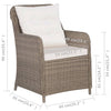 havestole med hynder 2 stk. polyrattan brun