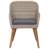 havestole med hynder 2 stk. polyrattan brun