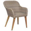 havestole med hynder 2 stk. polyrattan brun