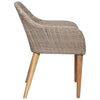 havestole med hynder 2 stk. polyrattan brun