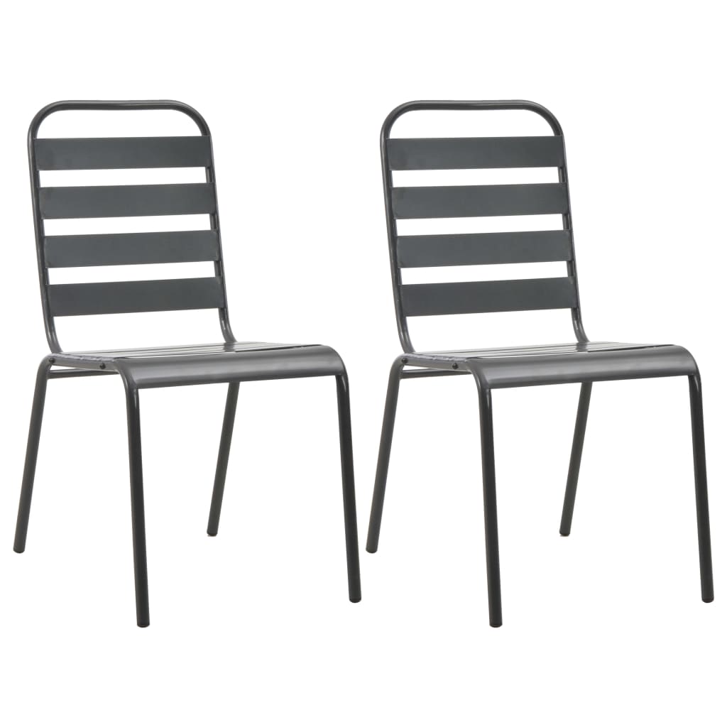 stabelbare havestole 2 stk. stål grå