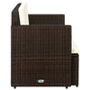 2-personers havesofa med hynder brun polyrattan