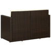 2-personers havesofa med hynder brun polyrattan