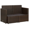 2-personers havesofa med hynder brun polyrattan
