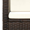 2-personers havesofa med hynder brun polyrattan