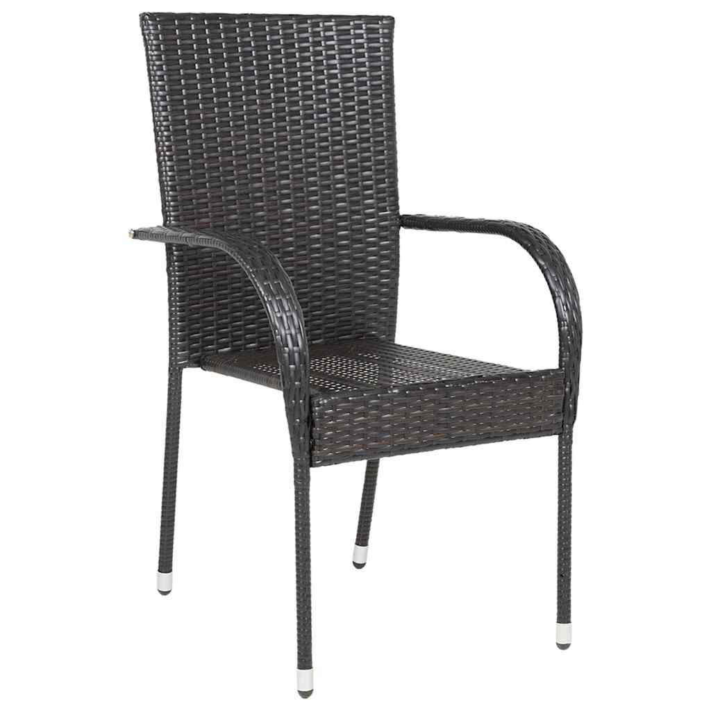 havestole 2 stk. stabelbare polyrattan brun