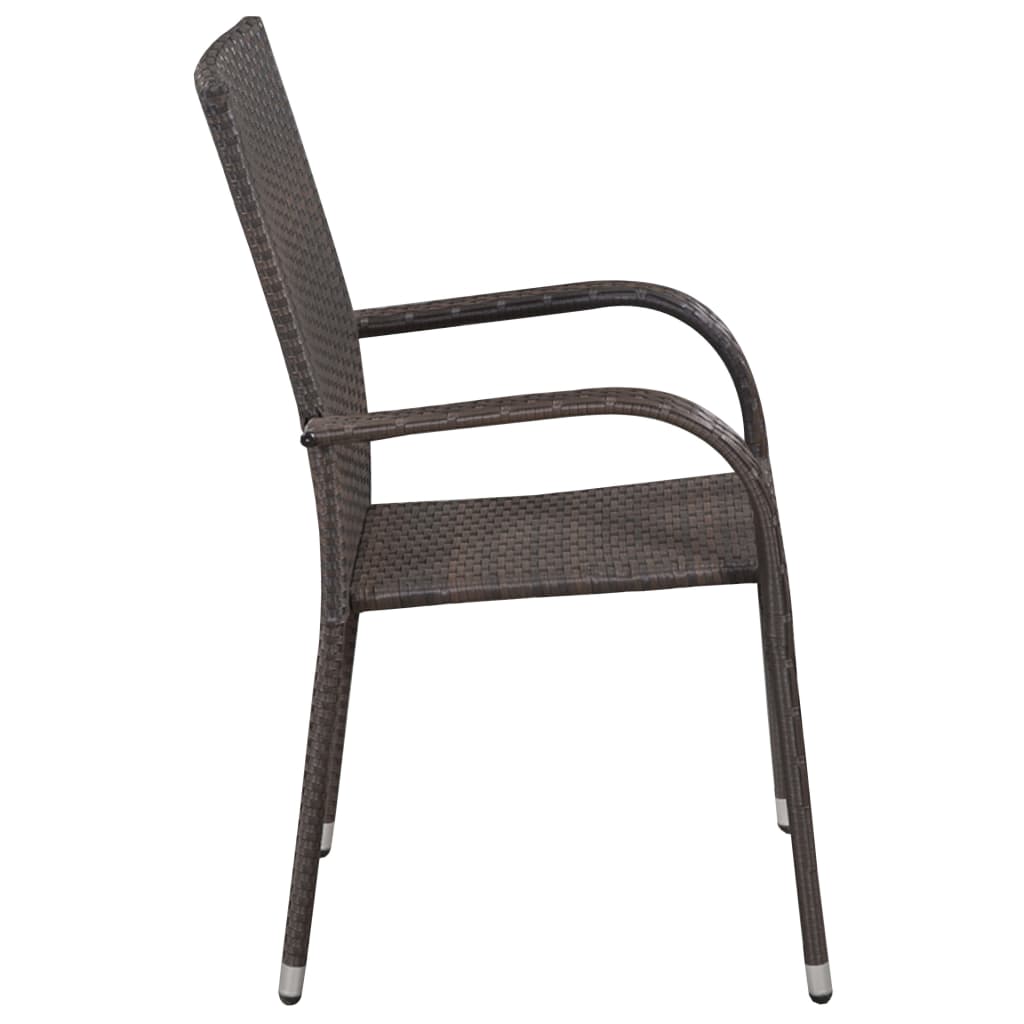 havestole 2 stk. stabelbare polyrattan brun