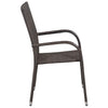 havestole 2 stk. stabelbare polyrattan brun
