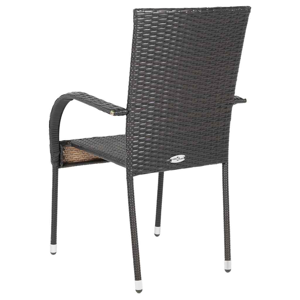 havestole 2 stk. stabelbare polyrattan brun
