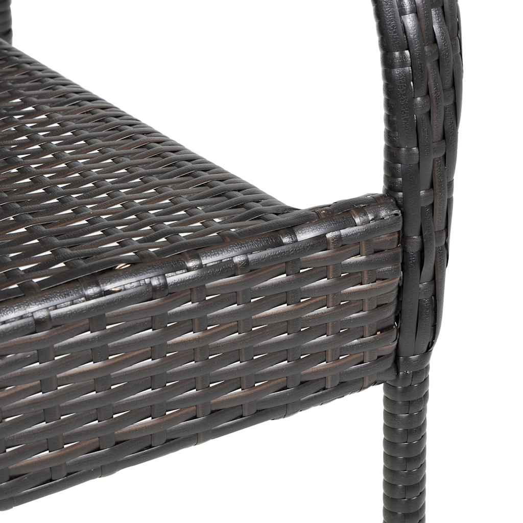 havestole 2 stk. stabelbare polyrattan brun