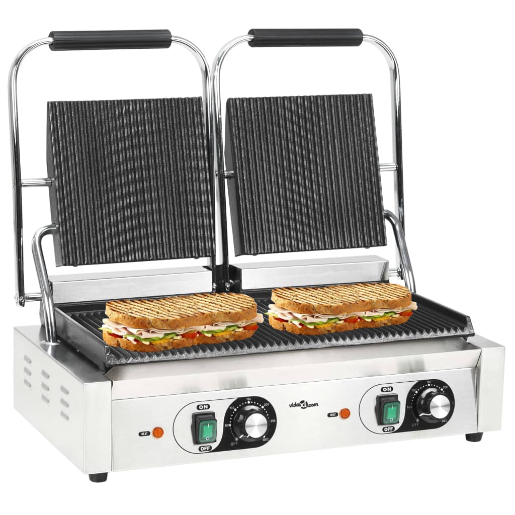 dobbelt rillet paninigrill 3600 W 57x30,5x20 cm