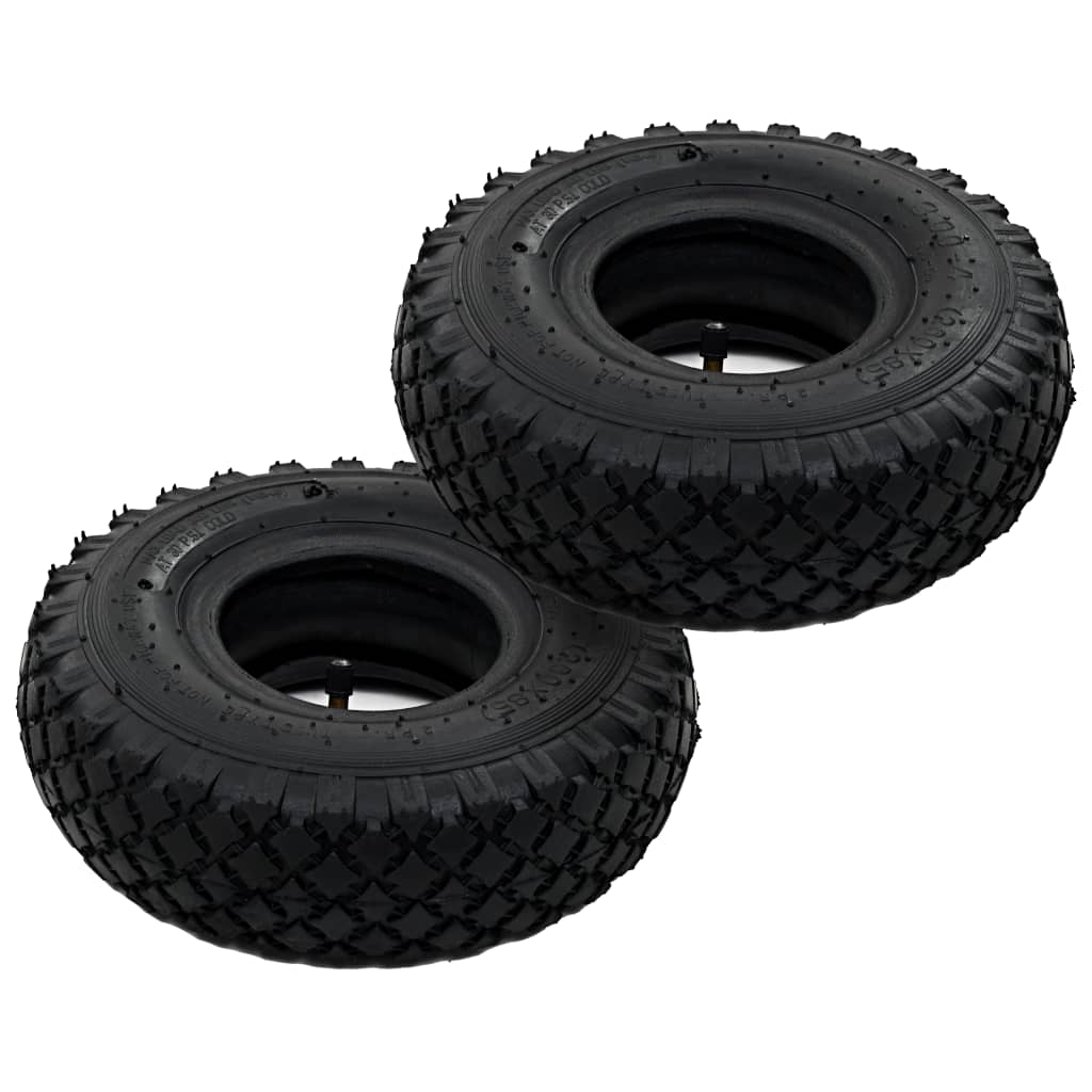 2 dæk 2 indvendige rør 3.00-4 260 x 85 sækkevognshjul gummi