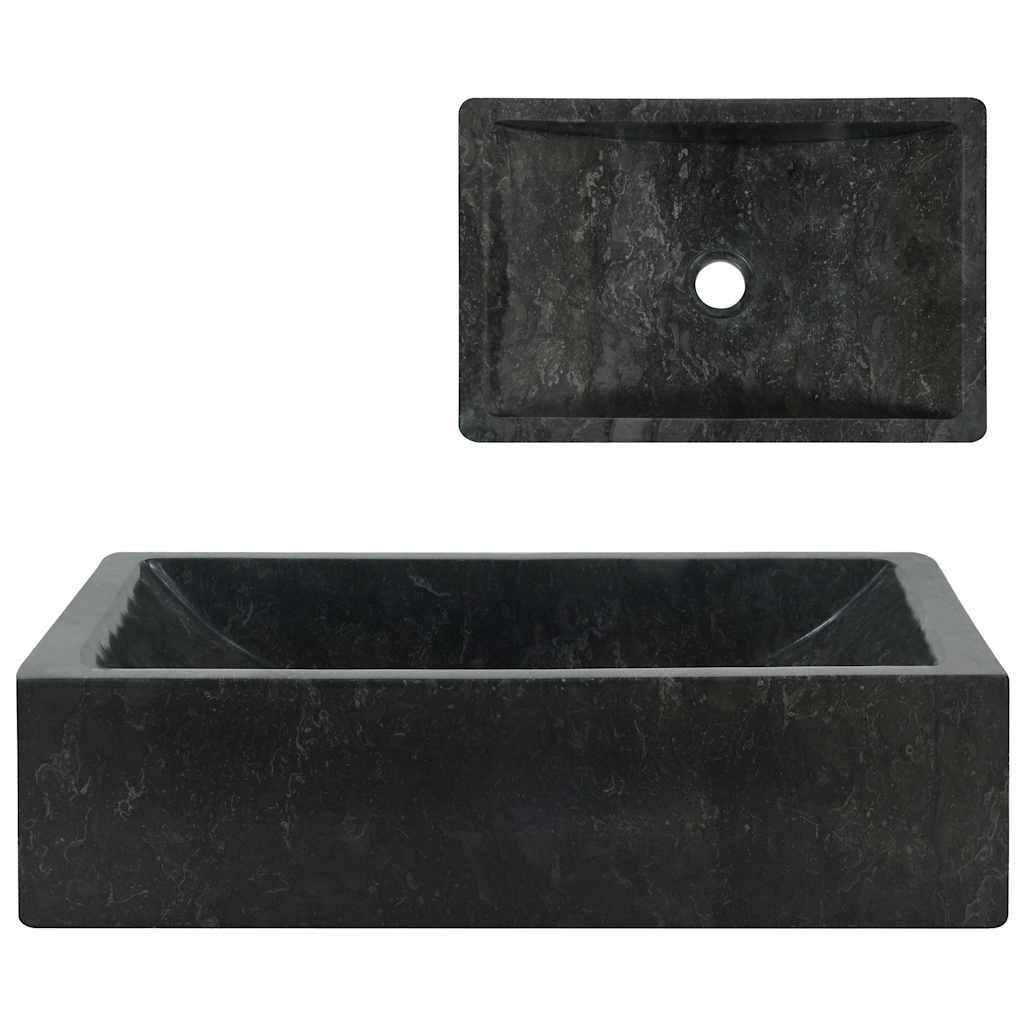 håndvask 45x30x12 cm marmor sort højglans