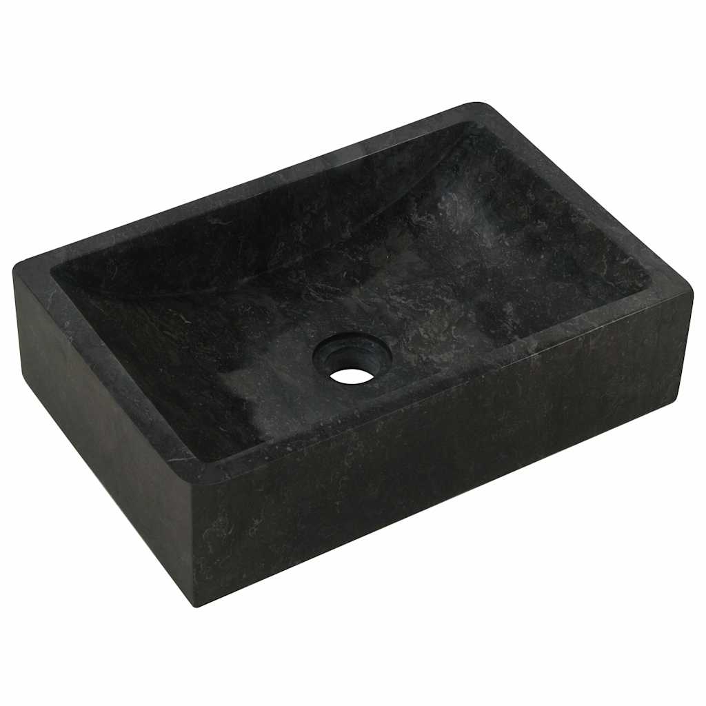 håndvask 45x30x12 cm marmor sort højglans