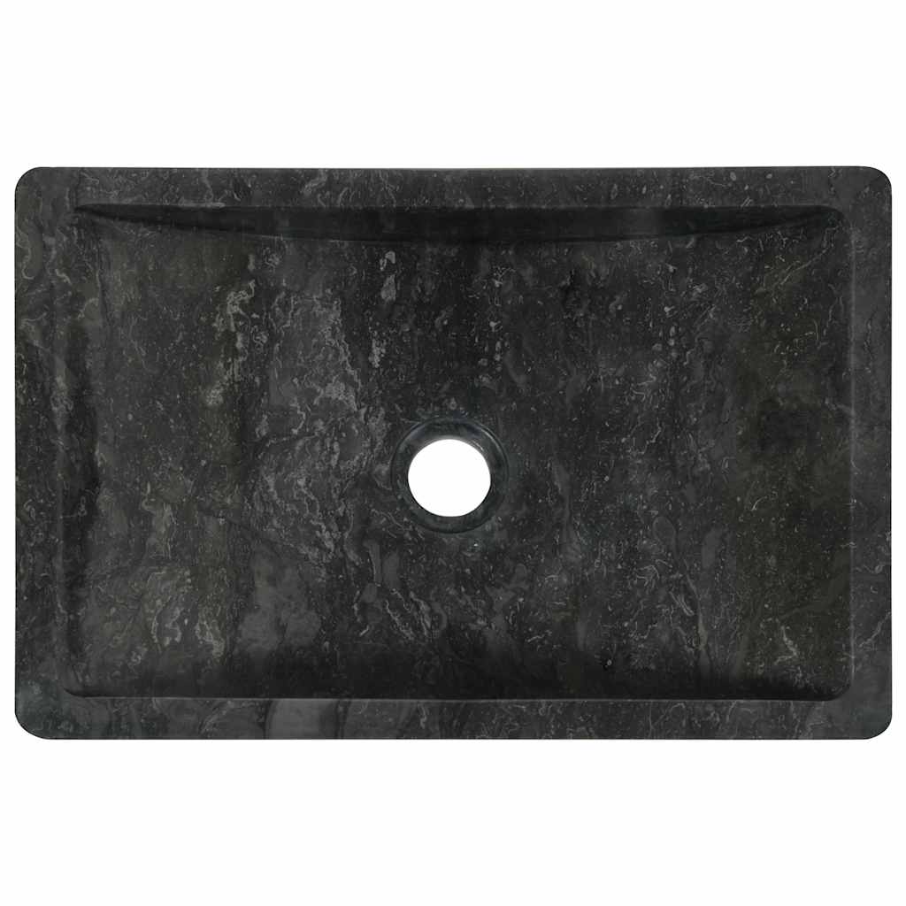 håndvask 45x30x12 cm marmor sort højglans