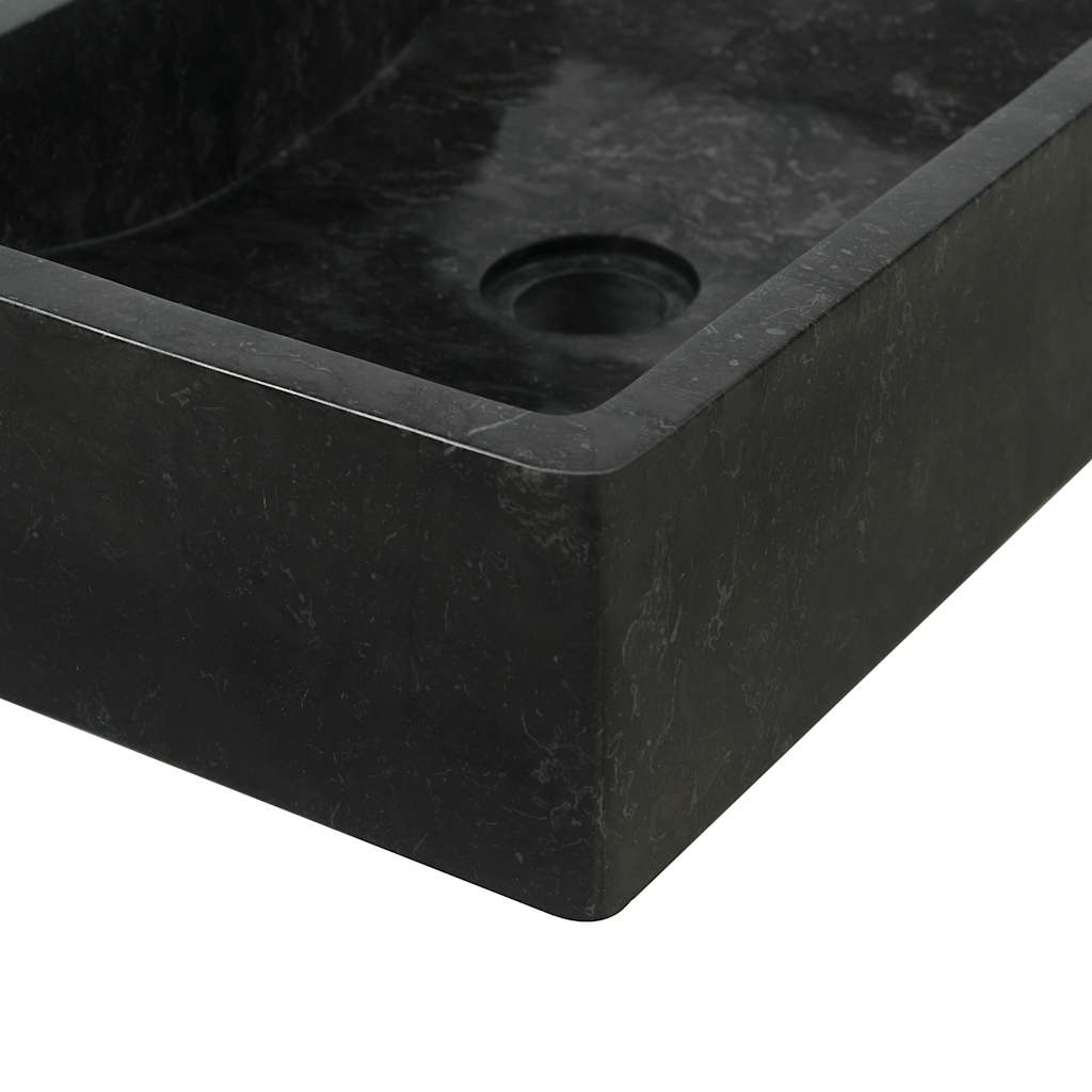håndvask 45x30x12 cm marmor sort højglans