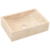 håndvask 45x30x12 cm marmor cremefarvet højglans