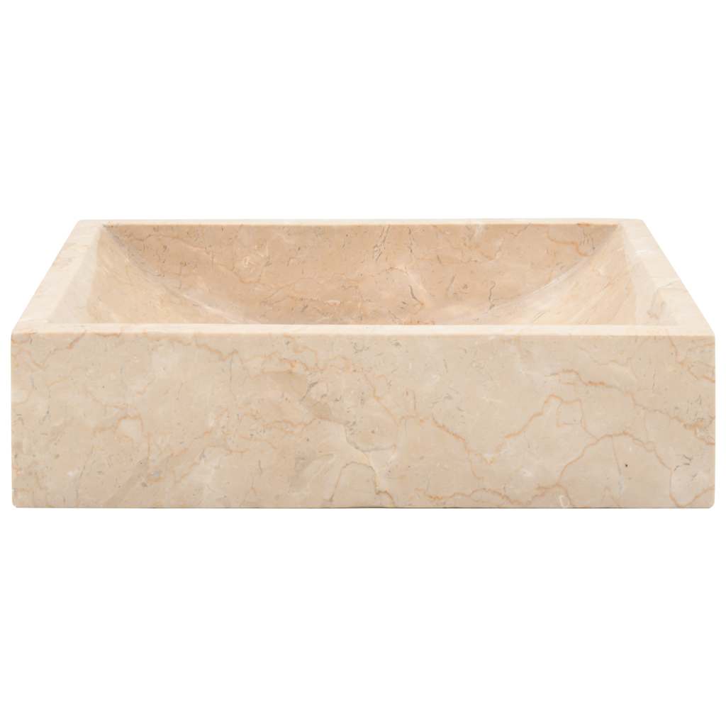 håndvask 45x30x12 cm marmor cremefarvet højglans