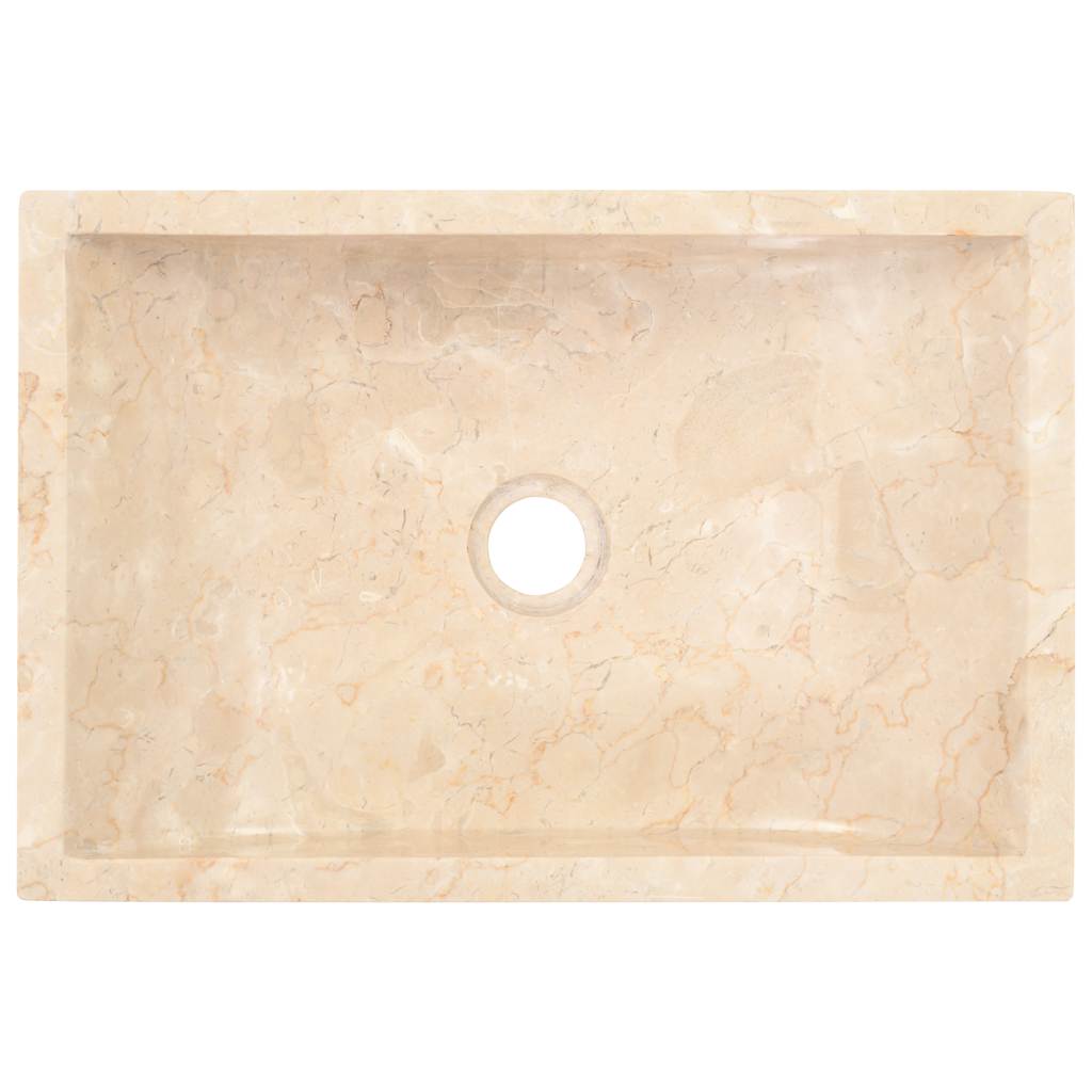 håndvask 45x30x12 cm marmor cremefarvet højglans