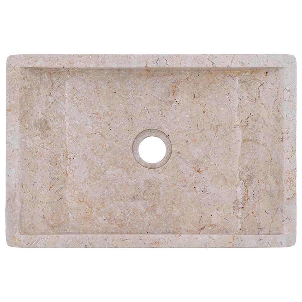 håndvask 45x30x12 cm marmor cremefarvet højglans