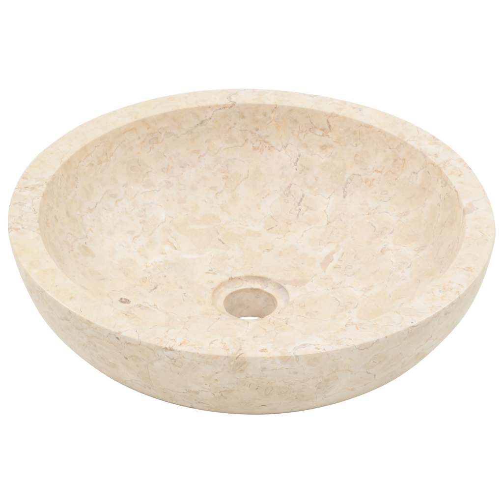 håndvask 40 x 12 cm marmor cremefarvet