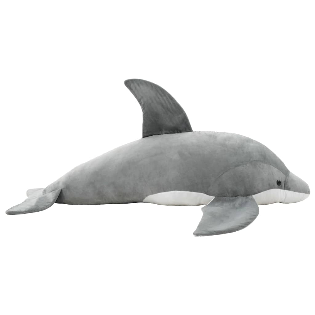 tøjdyr delfin plysstof grå