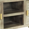 tv-skab massivt mangotræ med messing 110 x 30 x 48 cm grå