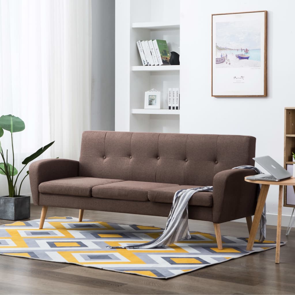 3-personers sofa i stof brun