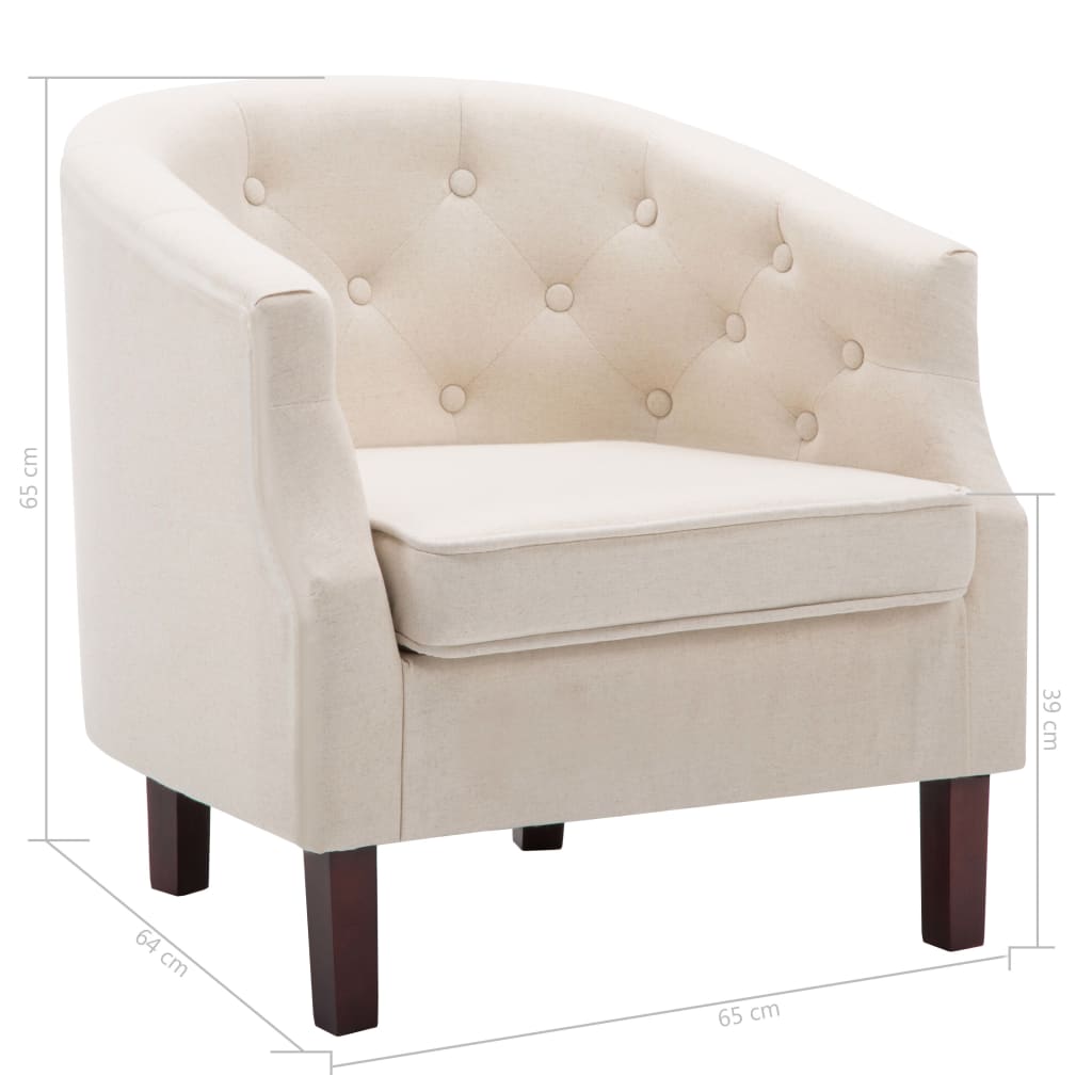 lænestol stof beige