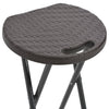 foldbare barstole 2 stk. HDPE og stål brun rattanlook