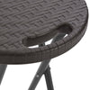 foldbare barstole 2 stk. HDPE og stål brun rattanlook