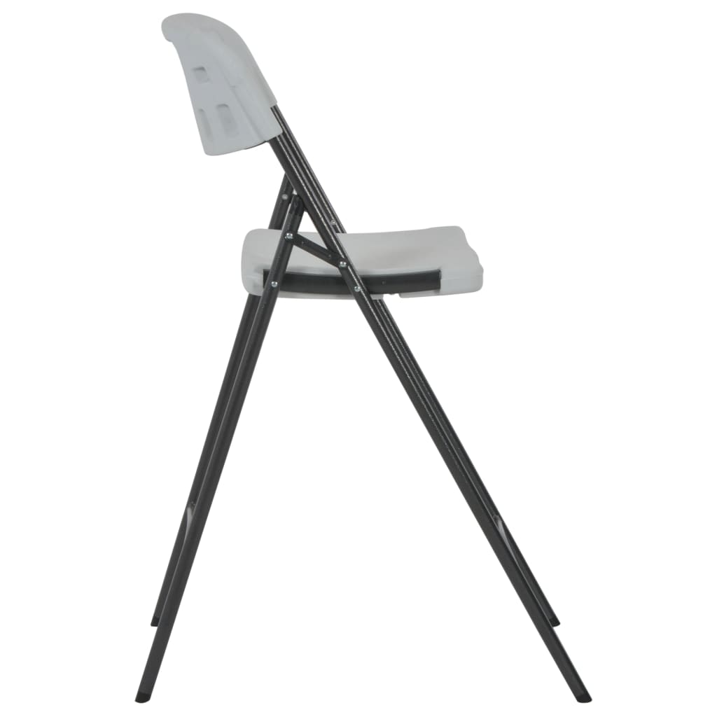 foldbare barstole 2 stk. HDPE og stål hvid