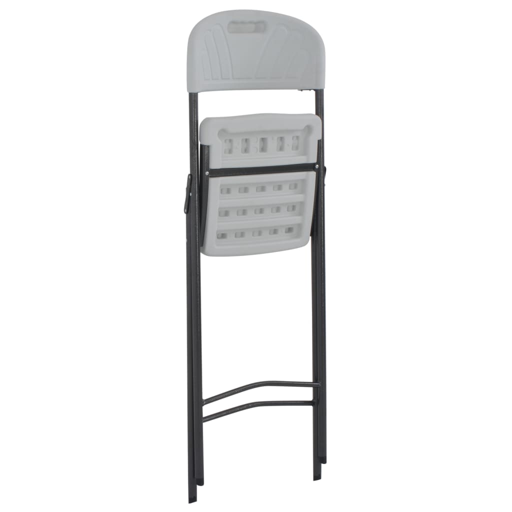 foldbare barstole 2 stk. HDPE og stål hvid