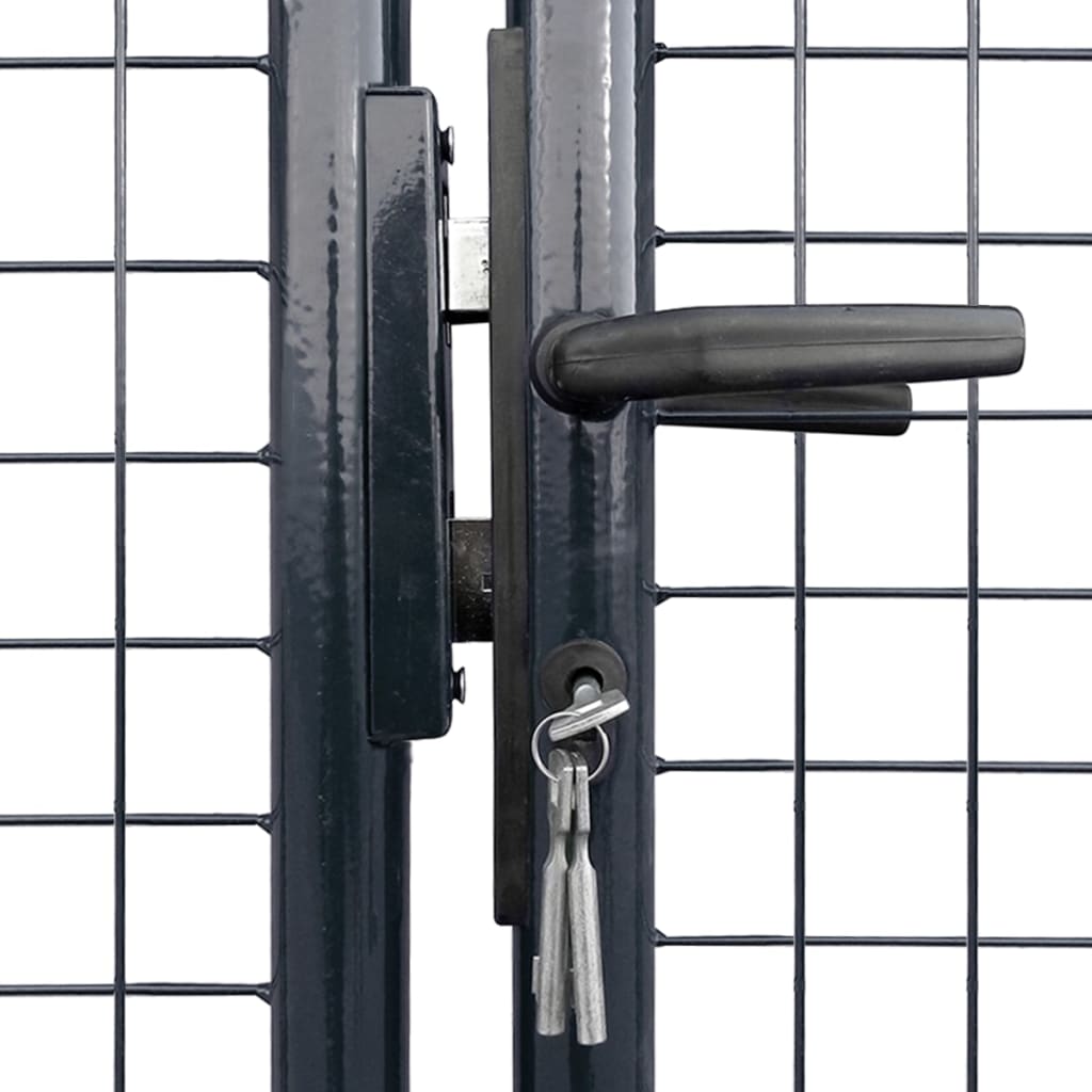 havelåge i net galvaniseret stål 400x150 cm grå