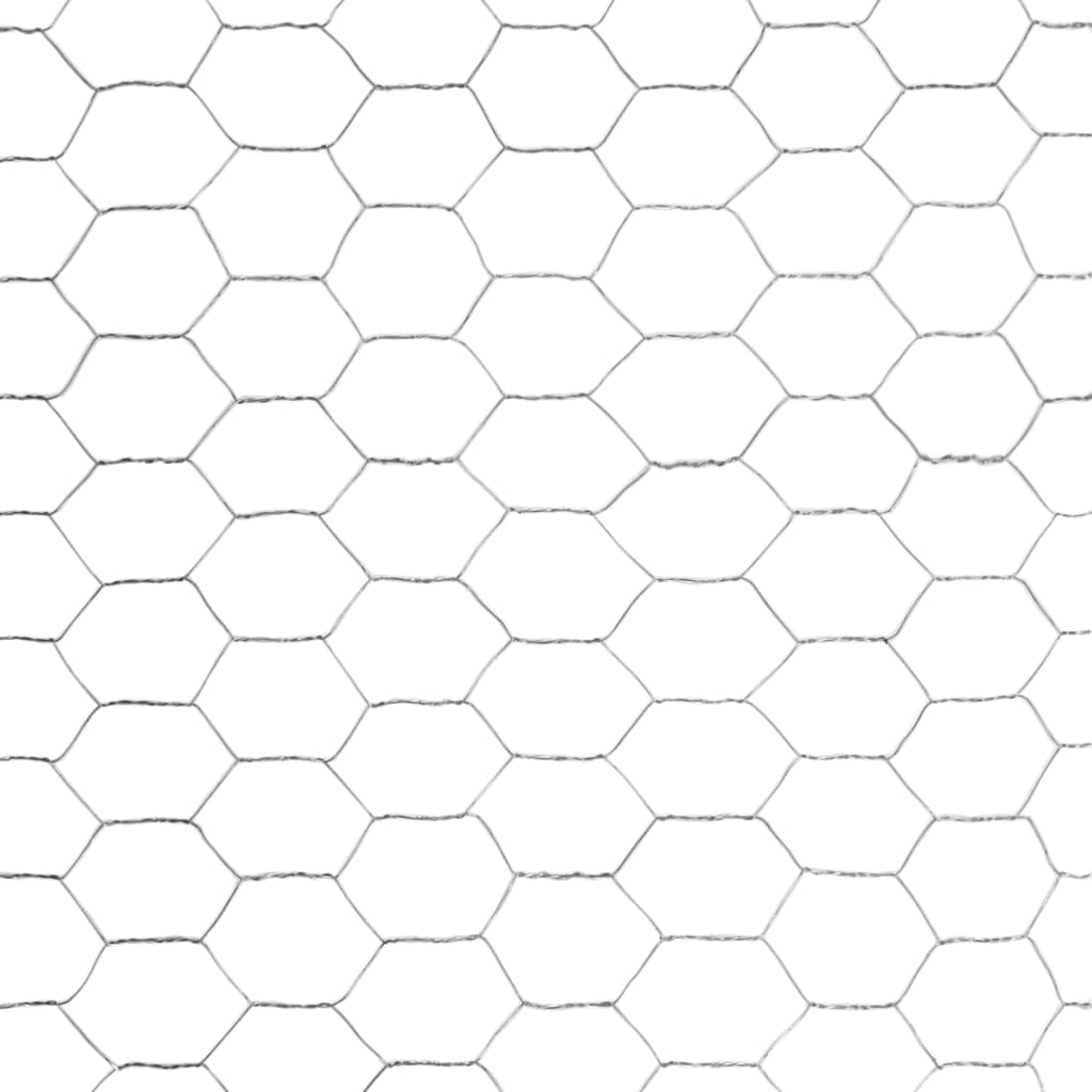 hønsenet galvaniseret stål 25 x 1,2 m sølvfarvet